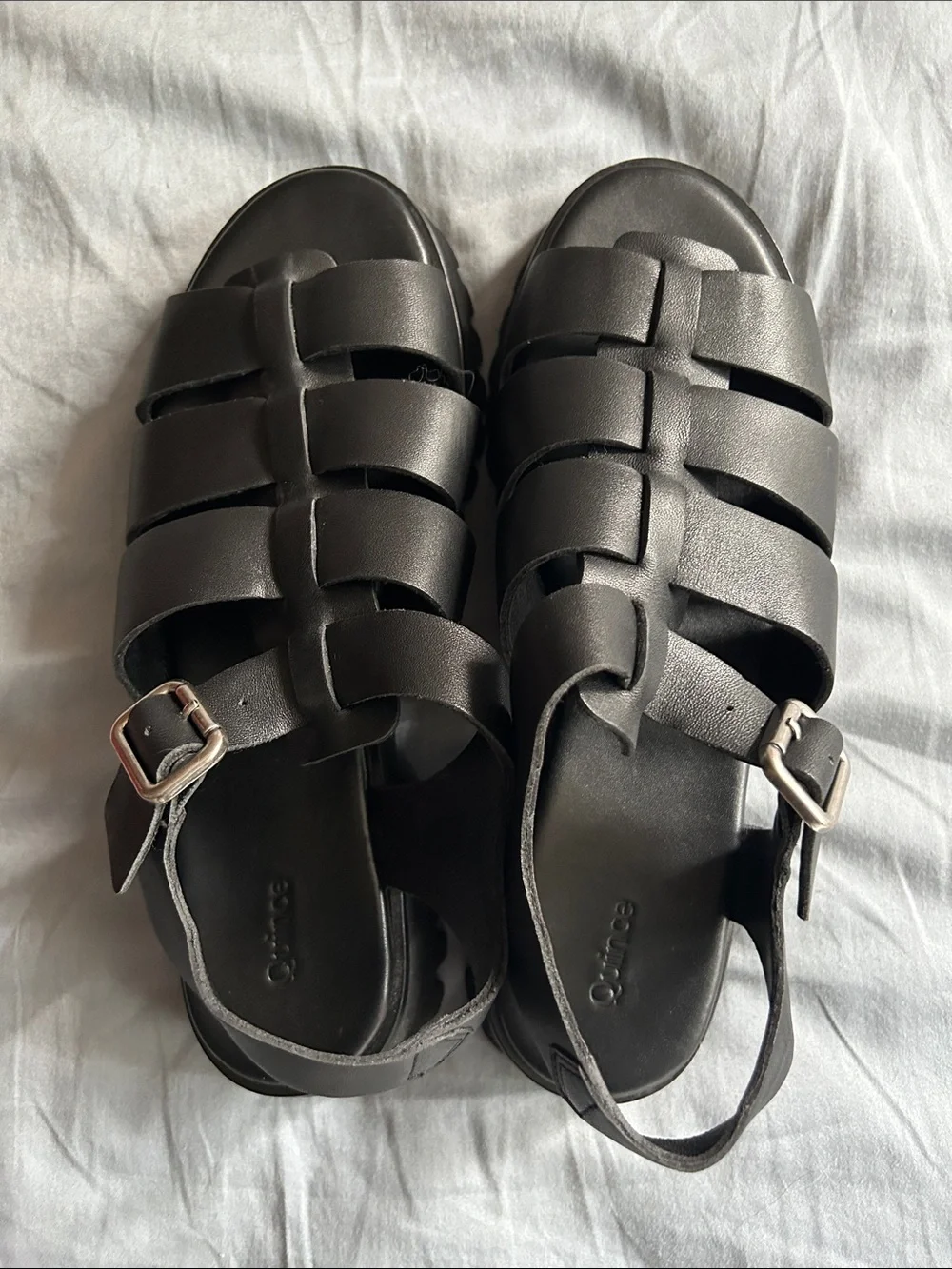 Quince Black Fisherman Sandals